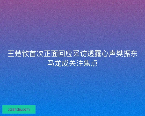 王楚钦首次正面回应采访透露心声樊振东马龙成关注焦点